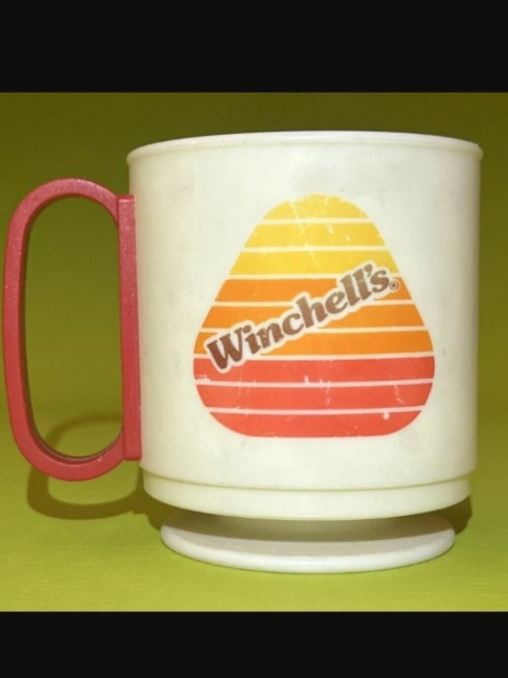 Winchell's Donuts Plastic Coffee Mug Cup Whirley Industries Warren PA Vintage
